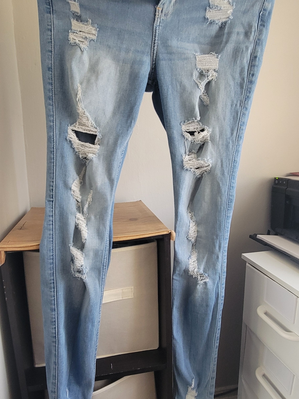 Hollister Light Blue Ripped Skinny Jeans